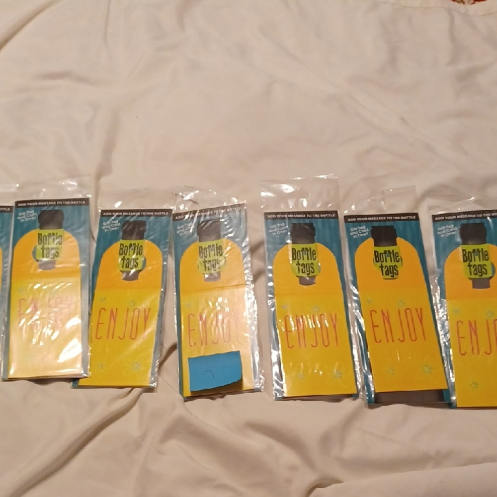 Enjoy Bottle Tags Set - Yellow